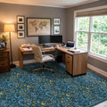 Office Chair Mat for Hardwood Floor/Tile Floor, 8x10 Floral Desk Chair Mat for Hard Floors, Under Desk Rug Protector for Rolling Computer Gaming Chairs, Anti Slip Machine Wash Carpet by Anidaroel