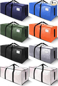 SWEET DOLPHIN 8 Pack 200LB Heavy-Duty Moving Bags with Wrap-Around Handles, Extra Large Storage Totes for Space Saving, Clothes Storage Bags, College Dorm Essentials, Multicolor, 24 Gal by SWEET+DOLPHIN