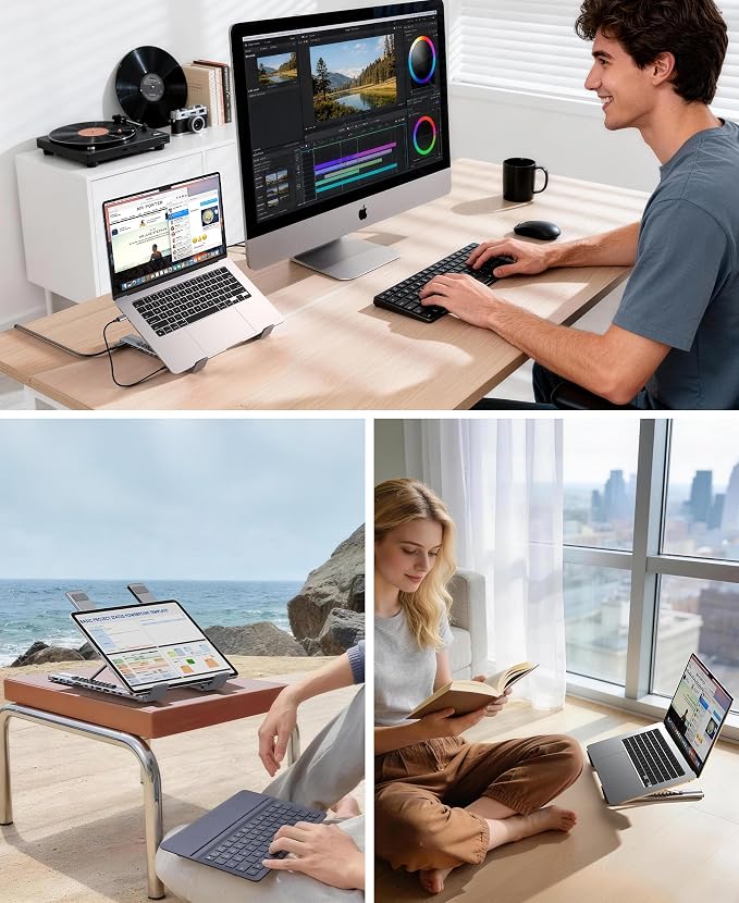 Laptop Docking Station Stand,11 in 1 Laptop Dock Stand with 4K HDMI | 4K@60Hz HDMI, 2 USB A 3.0, 2 USB A 2.0, PD 100W, USB C 3.0+SD&TF+Audio Compatible with Mac Pro/Air/Dell/HP/Surface/Lenovo - Image 8