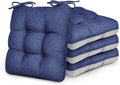 Love's cabin Memory Foam Chair Cushions Set of 4, 19 Inch, Navy Blue | 19"x19"x3.5", Indoor & Outdoor Chair Seat Pads with Non-slip Bottom and Ties, for Dining, Kitchen, Office and Patio Chair by Lovescabin