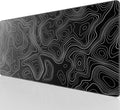 KTRIO Large Gaming Mouse Pad, 31.5 x 15.7 in, Black Topographic, XXL by KTRIO