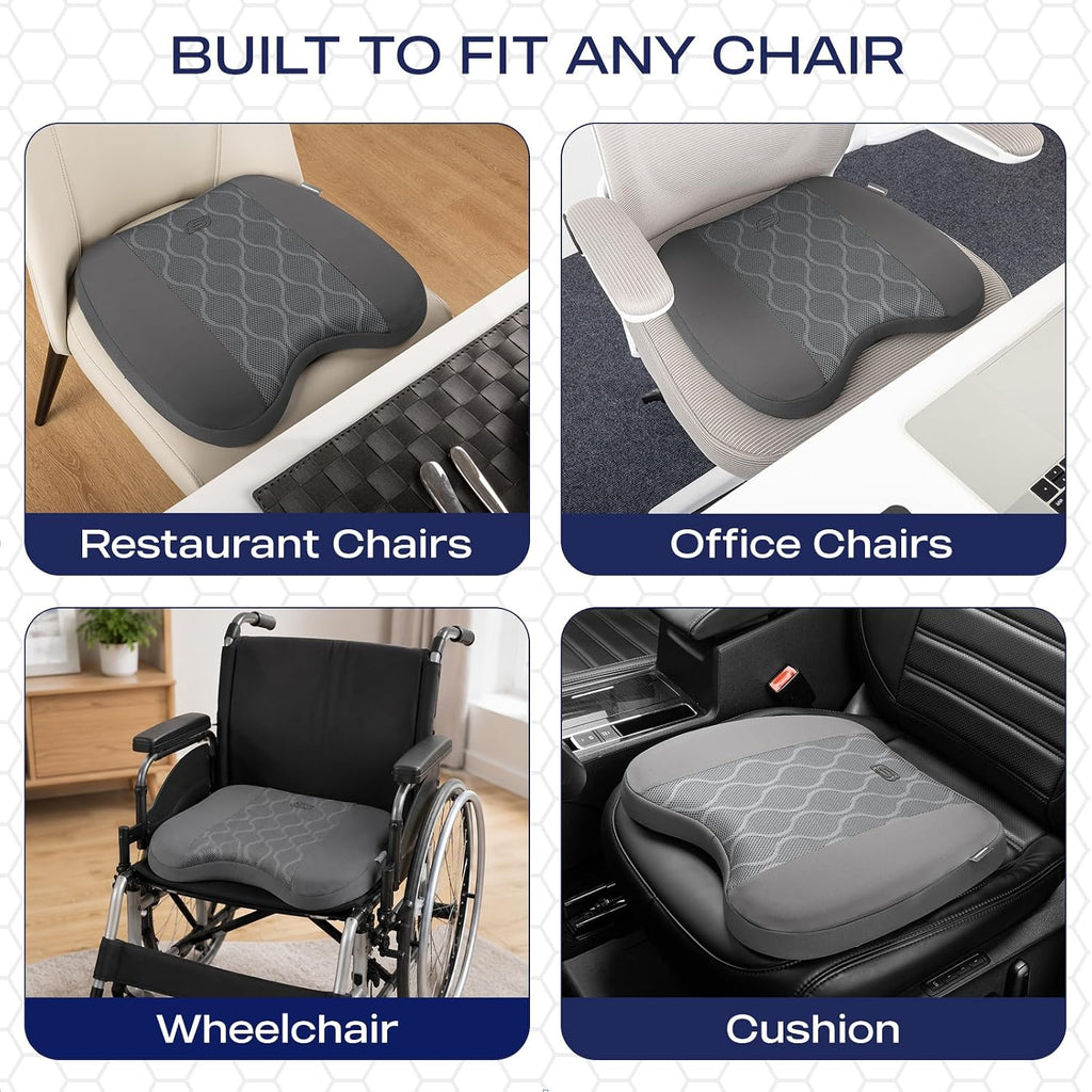 Skechers Seat Cushion, Air-Cooled Memory Foam for Office Chair and Car,Grey - Image 7