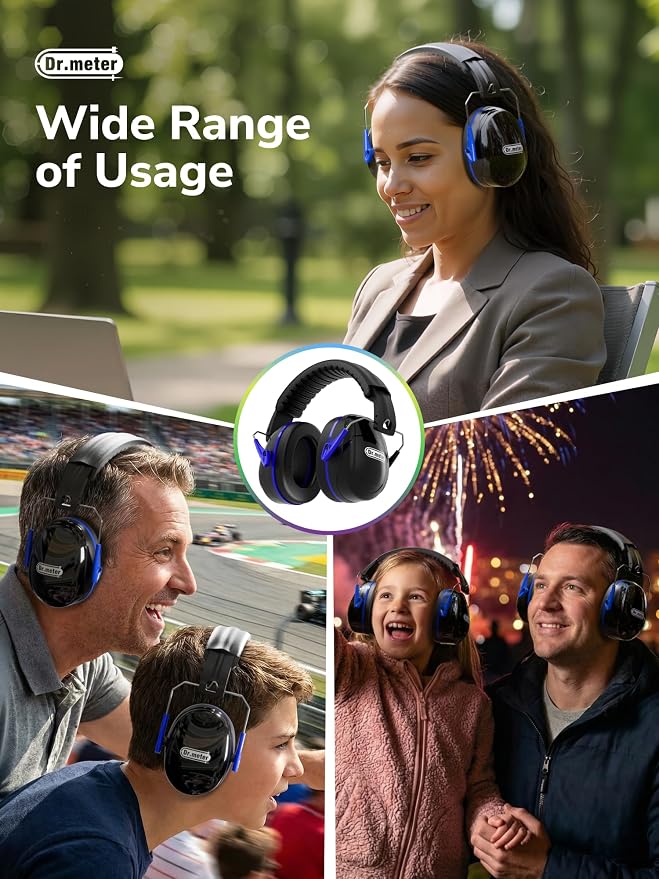 Dr.meter Noise Reduction Ear Muffs, SNR31dB Hearing Protection Sensory Earmuffs, Noise Cancelling Headphones for Adults Ear Protection for Gun Range, Yard Work, Mowing, Monster Truck, Fireworks - Image 9