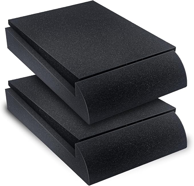Liquid Stands Studio Monitor Sound Isolation Pads for Speakers 5" High-Density Speaker Foam Pads That Prevents Vibrations Angled Speaker Riser - Acoustic Speakers Isolation Pad for Floor, Desktop by LiquidStands
