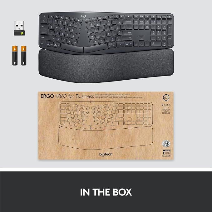 Logitech Ergo K860 Split for Business Wireless Keyboard - Graphite | Split layout, for business, secured Logi Bolt, Bluetooth, Windows/Mac/Chrome/Linux compatible, globally certified - Image 10