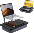 Rimkoo Elevated Lap Desk for 15.6" Laptop, 2-in-1 Dual Laptop Stand with Pillow Cushion, Lightweight Lap Tray for Couch & Bed, Ergonomic Design for Stable Typing & Relaxed Posture, Black by Unknown