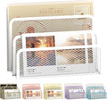 Mail Organizer Countertop for Desk, Mail File Holder with 3-Slot, White | Metal Mesh Mail Sorter for Letters, Envelopes, Bills, and Files for Home Offices, Classroom Organization by SUPEASY