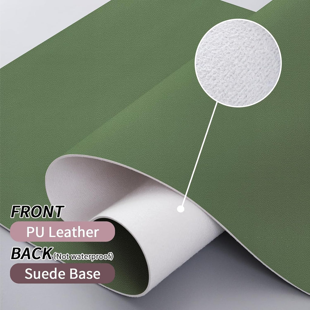 Green Desk Mat, Desk Matt for Desktop, Large Leather Desk Pad, Desk Pad Mat Waterproof, Computer Mat for Office/Home/Decor/Desk Protector(31.5 x 15.7 Inches) - Image 5