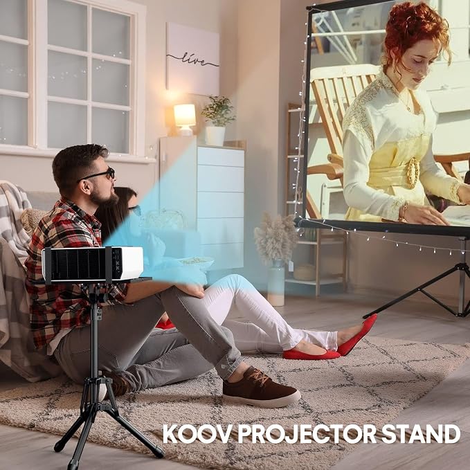 KOOV Projector Stand Adjustable Height 20" to 61" | Foldable Projector Tripod Stand with Mouse Tray & Phone Holder, Perfect for Office Home Stage Studio DJ Racks Podium Stand - Image 7