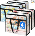 TasticTotes 4 Pack Clear Storage Bags for Comforter, Clothes & Bedding, 90L | Plastic Blanket Storage with Zipper & Handle, Foldable Moving Bags, Closet Organizer and Under-Bed Storage Containers by Unknown