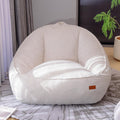 Giant Bean Bag Chair for Adults, Teens and Kids, Cozy Fluffy Corduroy Beanbag Chair with Filler, Large Floor Lounge Sofa for Living Room, Bedroom, Dorm, Gaming and Reading(L-Eggshell) by UODERS
