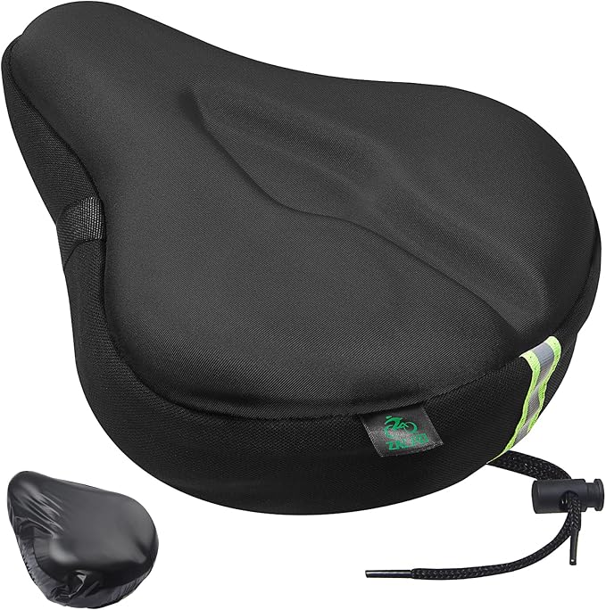 Zacro Bike Seat Cushion - Gel Padded Bike Seat Cover for Men Women Comfort, Extra Soft Exercise Bicycle Seat Compatible with Peloton, Outdoor & Indoor Bike Saddles by ZACRO