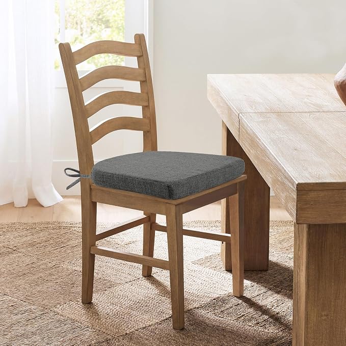 Chair Cushions for Dining Chairs, Non Slip Chair Pads with Ties and Washable Covers, Memory Foam Kitchen Chair Cushions Set of 4, 16"X16"X2.5", Dark Gray - Image 7