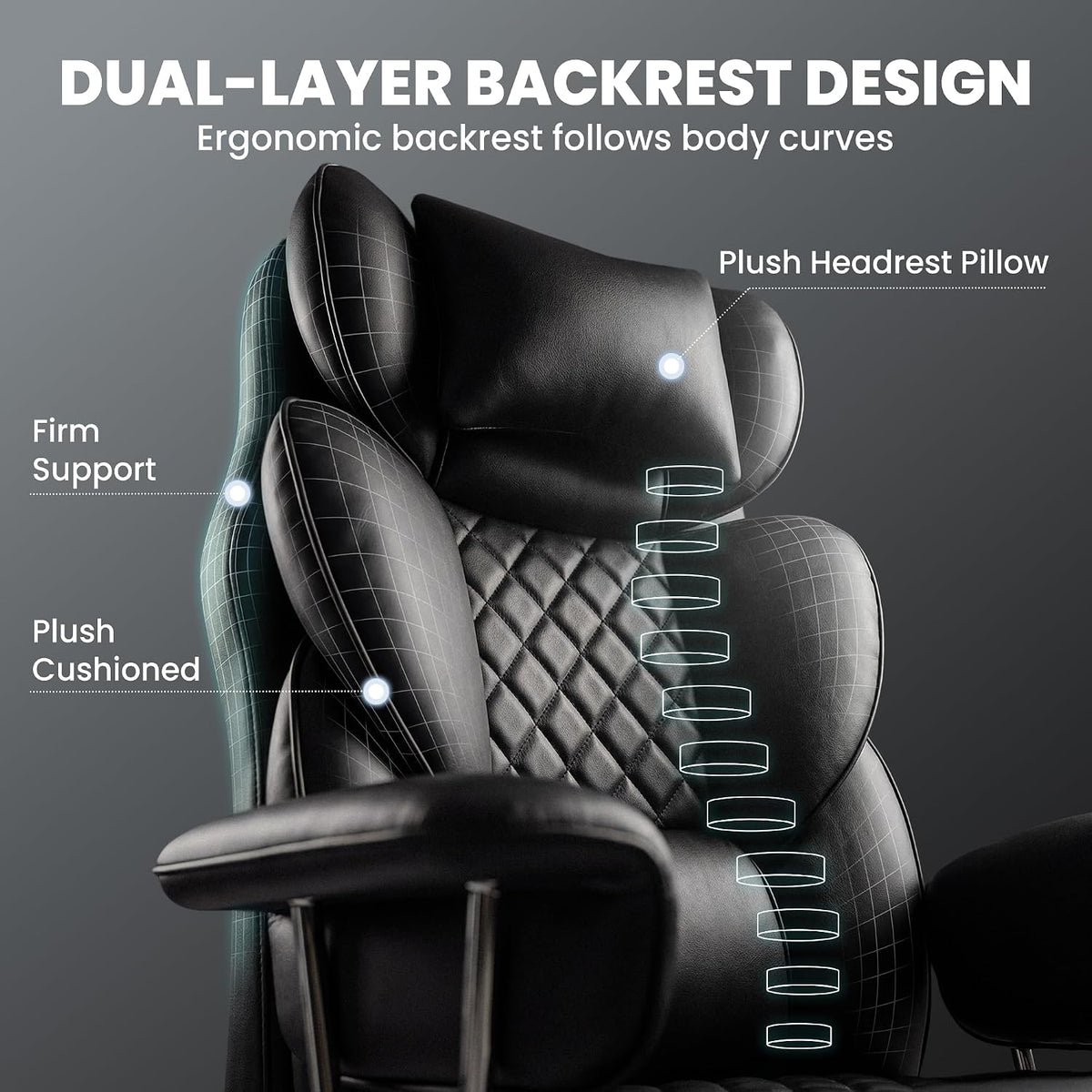 N-GEN GAMING Big and Tall Gaming Chair with Footrest, Reclining Chair,Black - Image 4