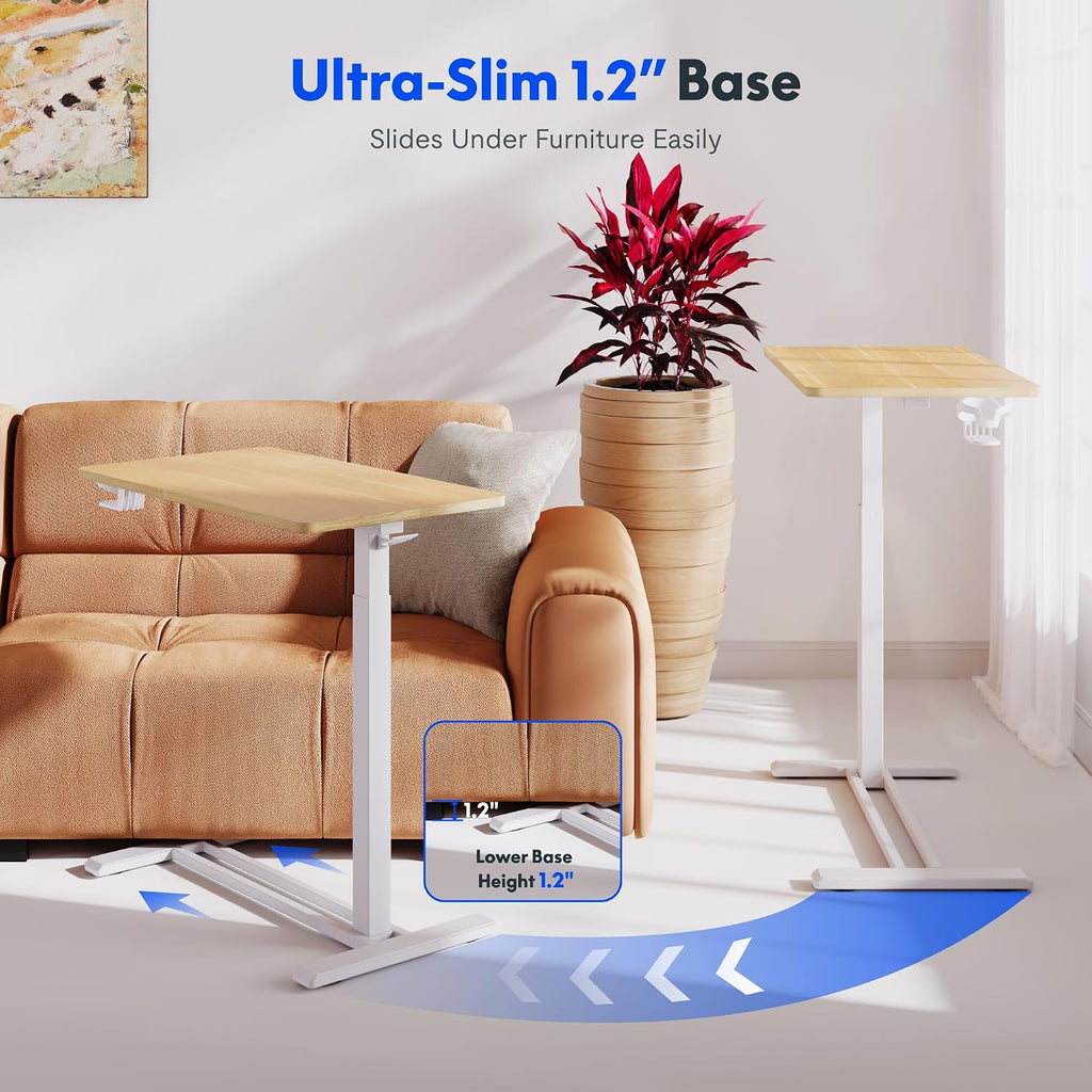 FLEXISPOT H7 32" Pneumatic Height-Adjustable Overbed Table with Wheels - Image 5