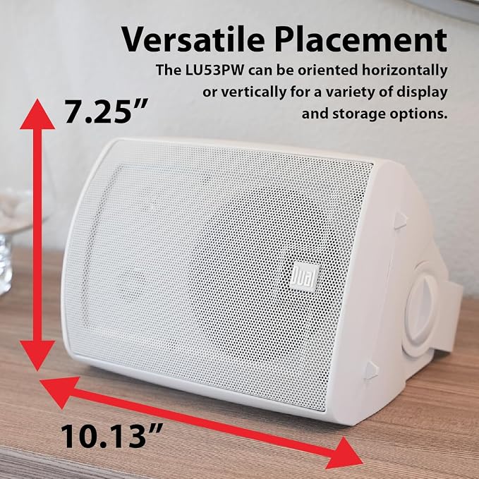 Dual Electronics LU53PW 5.25" 3-Way Indoor Outdoor Wired Speakers Pair | Weather & UV resistant, for patio, pool & garage, expansive stereo sound, easy setup, wired home speakers, white pair - Image 3