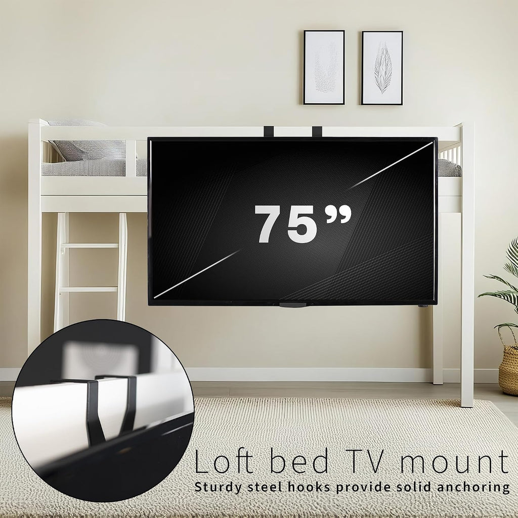 VIVO Black TV Hanger for 42-75 in Flat and Curved Screens, MOUNT-TV02LB - Image 2