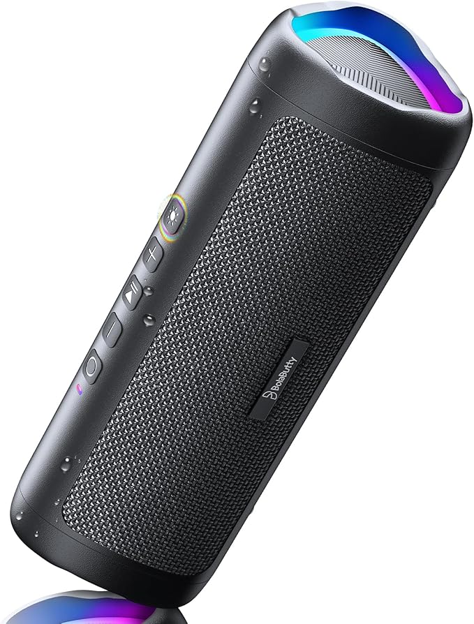 Bluetooth Speaker, 20W HD Sound, Portable Wireless, IPX5 Waterproof, Up to 24H Playtime, TWS Pairing, for Home/Party/Outdoor/Camping/Beach Essentials, Electronic Gadgets, Birthday Gift (Black) by BolaButty