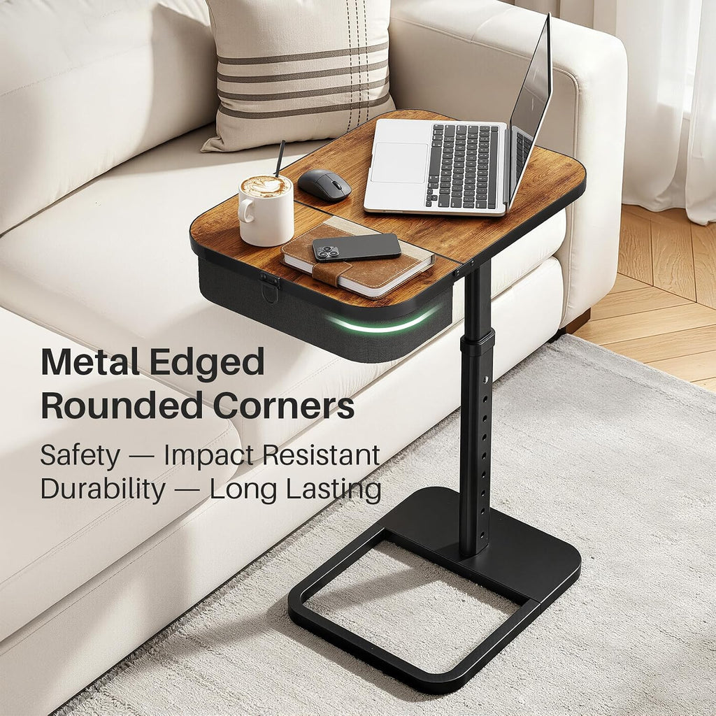 Kitstorack TV Tray Table with Flip-Top Storage, Adjustable Height - Image 6
