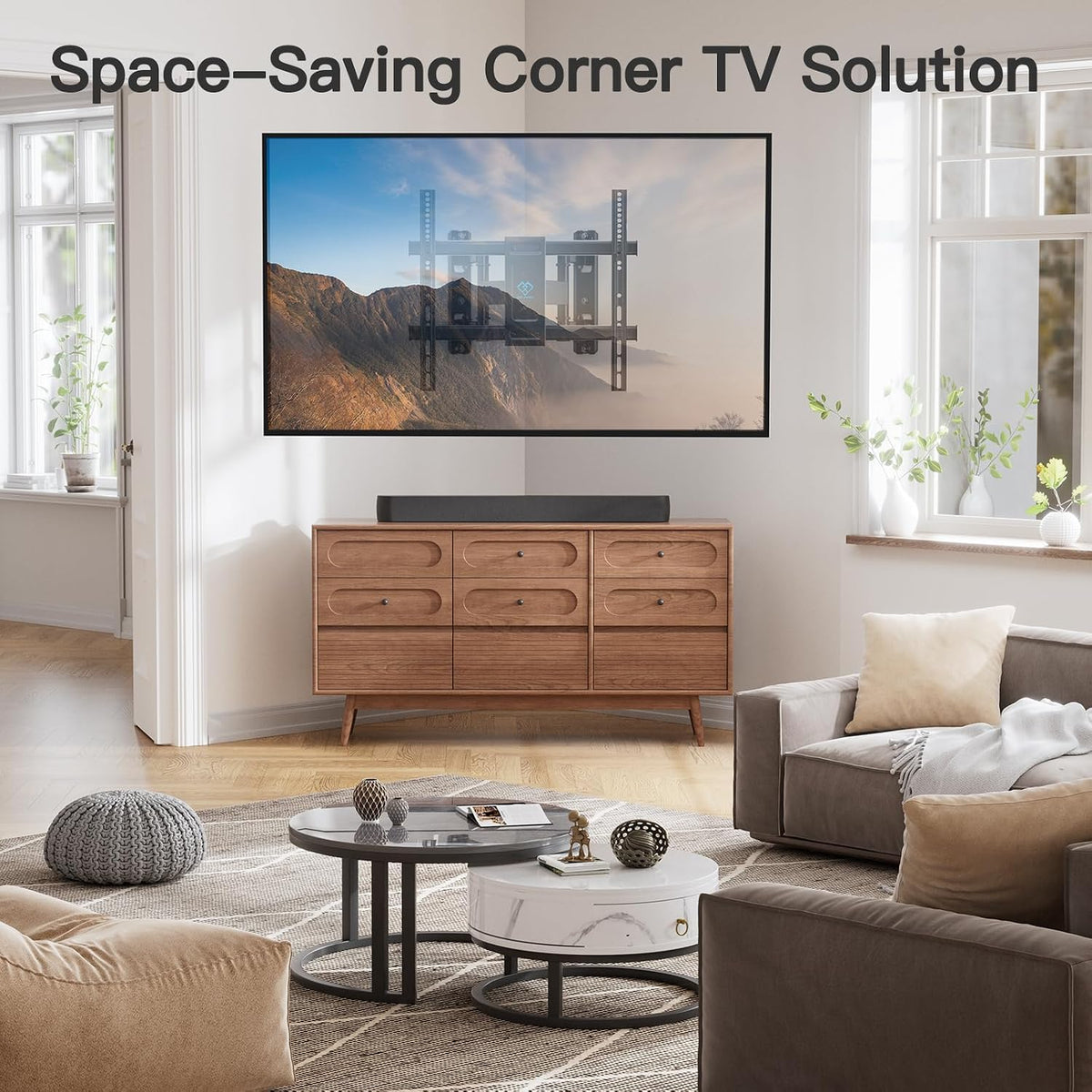 PERLESMITH Corner TV Wall Mount for 26–60 inch TVs up to 99 lbs - Image 7