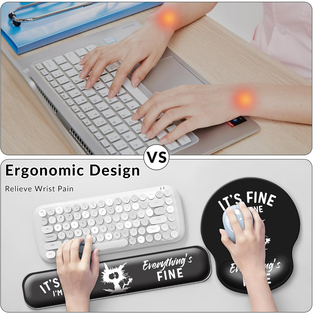 Desk Mat Set Keyboard and Mouse Pad with Wrist Rest Support - Image 6