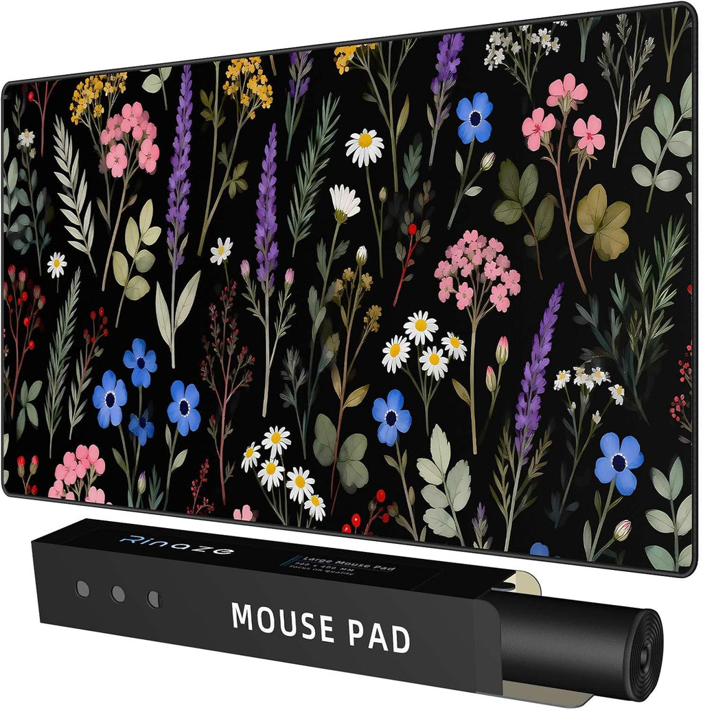 Large Gaming Mouse Pad, Extended Mousepad with Superior Micro-Weave Cloth, Comfortable Desk Mat for Gamer, Office and Home 900x400 mm by Rinaze