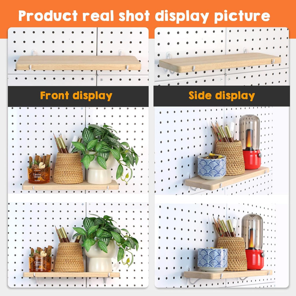 Solid Wood Pegboard Shelf for 1/4" Pegboard, 1 Pack - Image 5