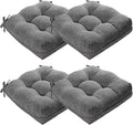 MAGIC ELEPHANT Chair Cushions for Dining Chair, Shredded Memory Foam Kitchen Chair Cushions Set of 4, Non-Slip Thick Dinning Room Chair Pads Seat Cushions, 15.5" x 15.5" x 4" (Grey) by Magicelephant