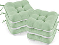 BETU Chair Cushions for Dining Chairs Set of 6,3.5" Thick Kitchen Table Chair Pads with Ties,Non Slip Backing and Covers, Home Decor Seat Cushion for Dining Room,Bar,Patio Chairs15.5"X15.5"X3.5"Green by BETU