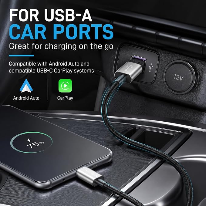 3 Pack 6ft USB A to USB C Cable, 3A Type C Charger Cord for iPhone 17/16/15 Series, Samsung Galaxy S10/S9/S8, Note, A Series, Android Auto, USB-C CarPlay, USB 2.0 Data Sync - Image 8