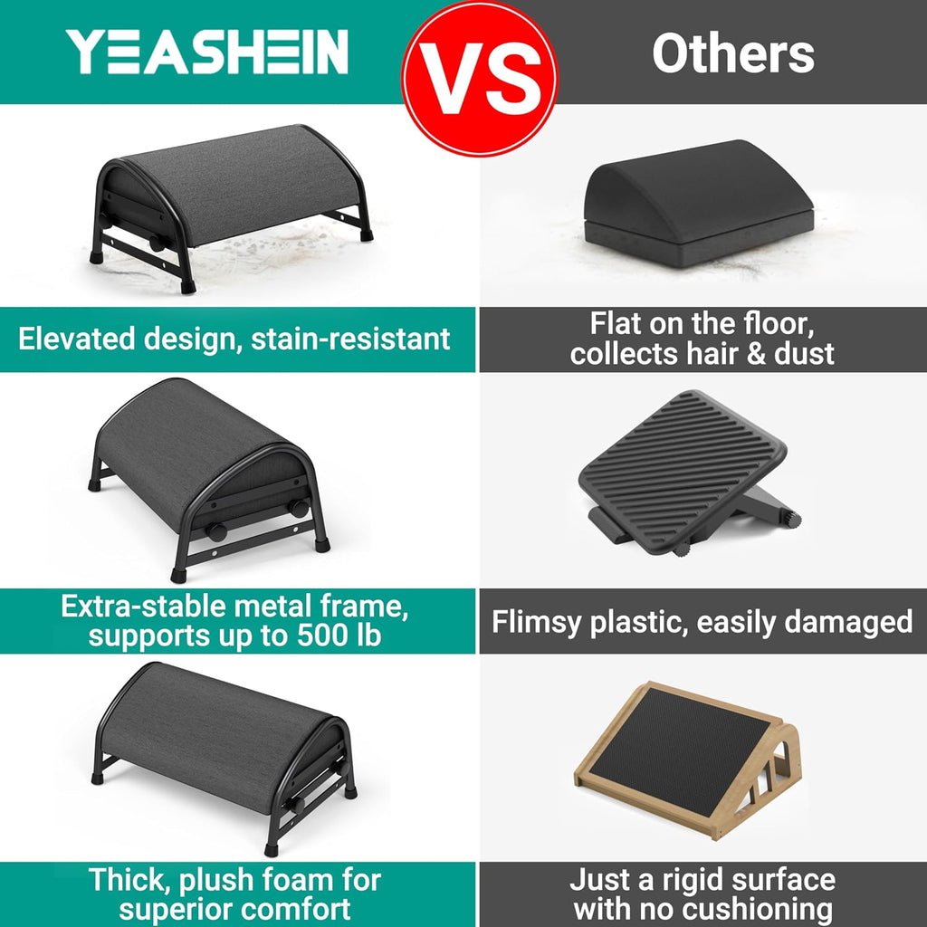 YEASHEIN Adjustable Foot Rest for Under Desk at Work, Ergonomic Foot Stools - Image 5