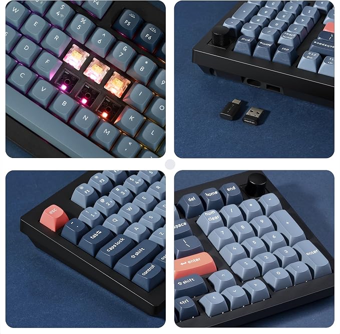 Keychron V5 Max Custom Wireless Mechanical Gaming Keyboard with Number Pad, 96% Layout QMK/VIA 2.4 GHz/Bluetooth 5.1/Wired, RGB Backlit Hot-Swappable Gateron Banana Switch for Mac Windows Linux - Image 7