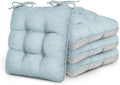 Love's cabin Memory Foam Chair Cushions Set of 4, 19 Inch, Light Blue | 19"x19"x3.5", Indoor & Outdoor Chair Seat Pads with Non-slip Bottom and Ties, for Dining, Kitchen, Office and Patio Chair by Lovescabin