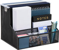 Mind Reader Desktop Organizer with Hanging File Storage, 4 Compartment Letter Size File Holder, Metal Mesh Desk Organizer for Office and Home, Black by MindReader