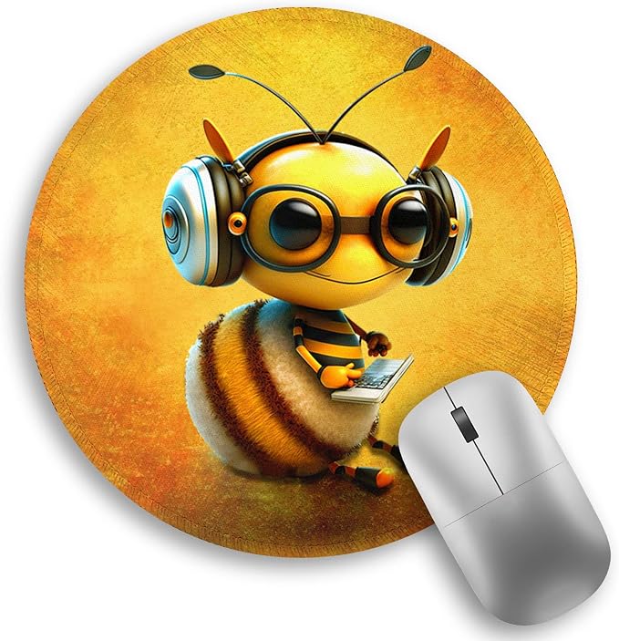 Funny Work Cute Mouse Pad, Small Round Mousepad for Desk, Laptop | Mini Travel Wireless Mice Pad for Computer, Office Accessories, Coworker Gifts, 8.6 x 8.6 inch by Lebrocoli