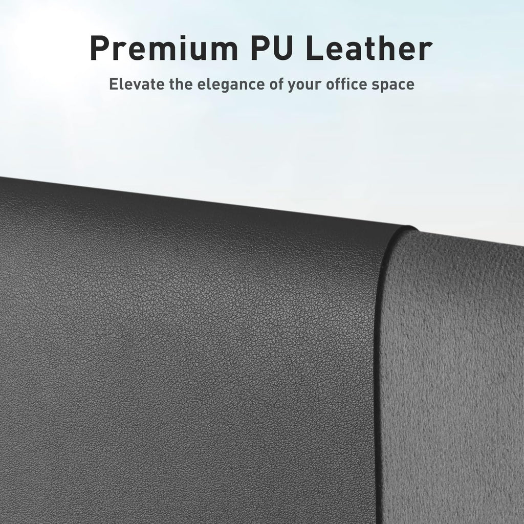 Leather Desk Pad Protector,Mouse Pad,Office Desk Mat, Non-Slip PU Leather Desk Blotter,Laptop Desk Pad,Waterproof Desk Writing Pad for Office and Home (Gray,31.5" x 15.7") - Image 2