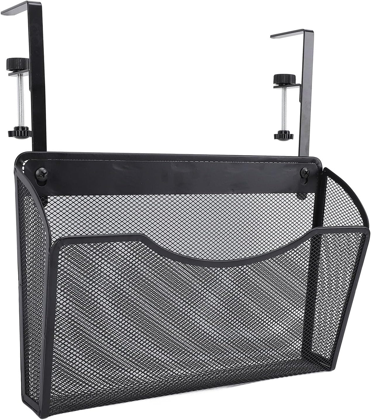 Dioche Clamp on Desk Hanging Desk Organizer Adjustable Carbon Steel ClampOn Organizer for Effective Office Storage - Stylish White Design (Black) by Dioche