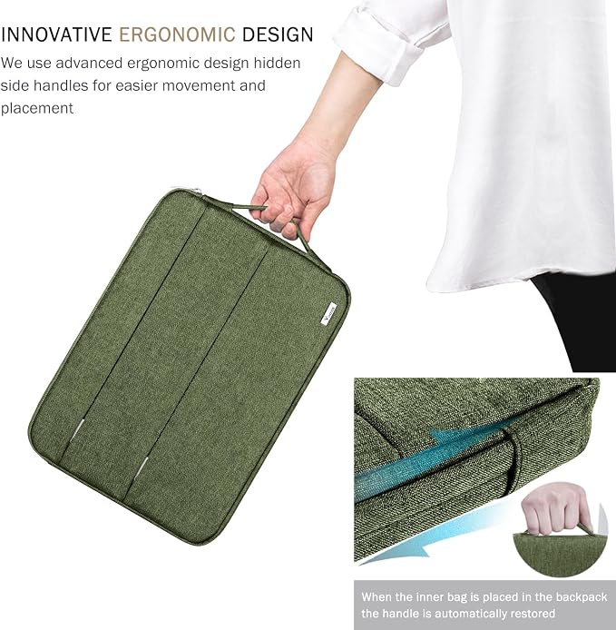 Voova 15.6-16 Inch Laptop Sleeve, Laptop Case, MacBook Case, Army Green | Slim splash-proof 16-inch laptop sleeve compatible with MacBook Pro M1-M5 Max, HP, Lenovo, Acer and Asus for daily use - Image 5
