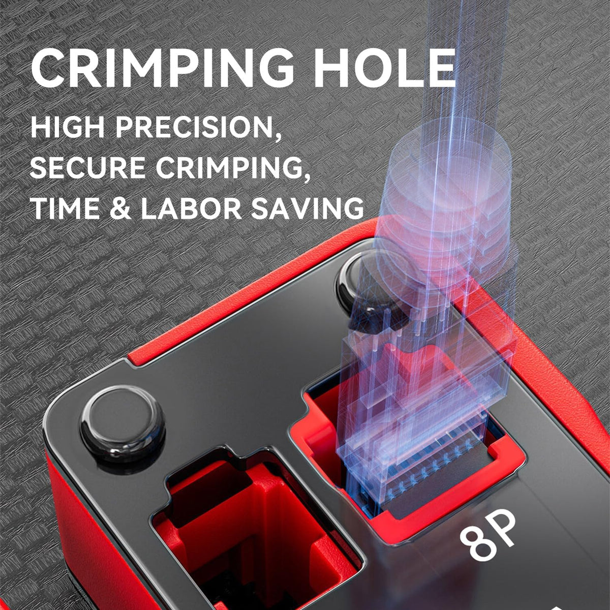 Vertical Network RJ45 Crimping Tool Kit Ethernet Crimp Tool Cable Crimper for RJ11/RJ12 Standard, RJ45 Pass Through Connectors - Image 7