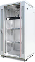 22U Wall Mount Server Rack Cabinet 24” Deep, 19” Network & AV Enclosure for Home Lab with Fan, PDU, 2 Shelves, Locking Glass Door by Sysracks