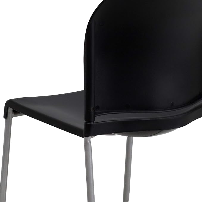 Flash Furniture Hercules Series Contoured Stacking Chairs for Waiting Rooms and Offices, Ergonomic Lobby Chairs with Curved Back, Set of 5, Black | Sled Base, Powder Coated, Contoured, 880 LBS. Weight Capacity - Image 14