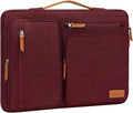 MOSISO 360 Protective Laptop Case 14 inch, 14 inch Laptop Sleeve | Compatible with HP Lenovo Dell ASUS Acer,HP Stream,Dell Latitude, Side Open Carrying Case with 4 Zipper Pockets, Wine Red by MOSISO
