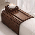 Fibogollo Bamboo Foldable Sofa Arm Tray with Square Cup Holder（Brown） by Fibogollo