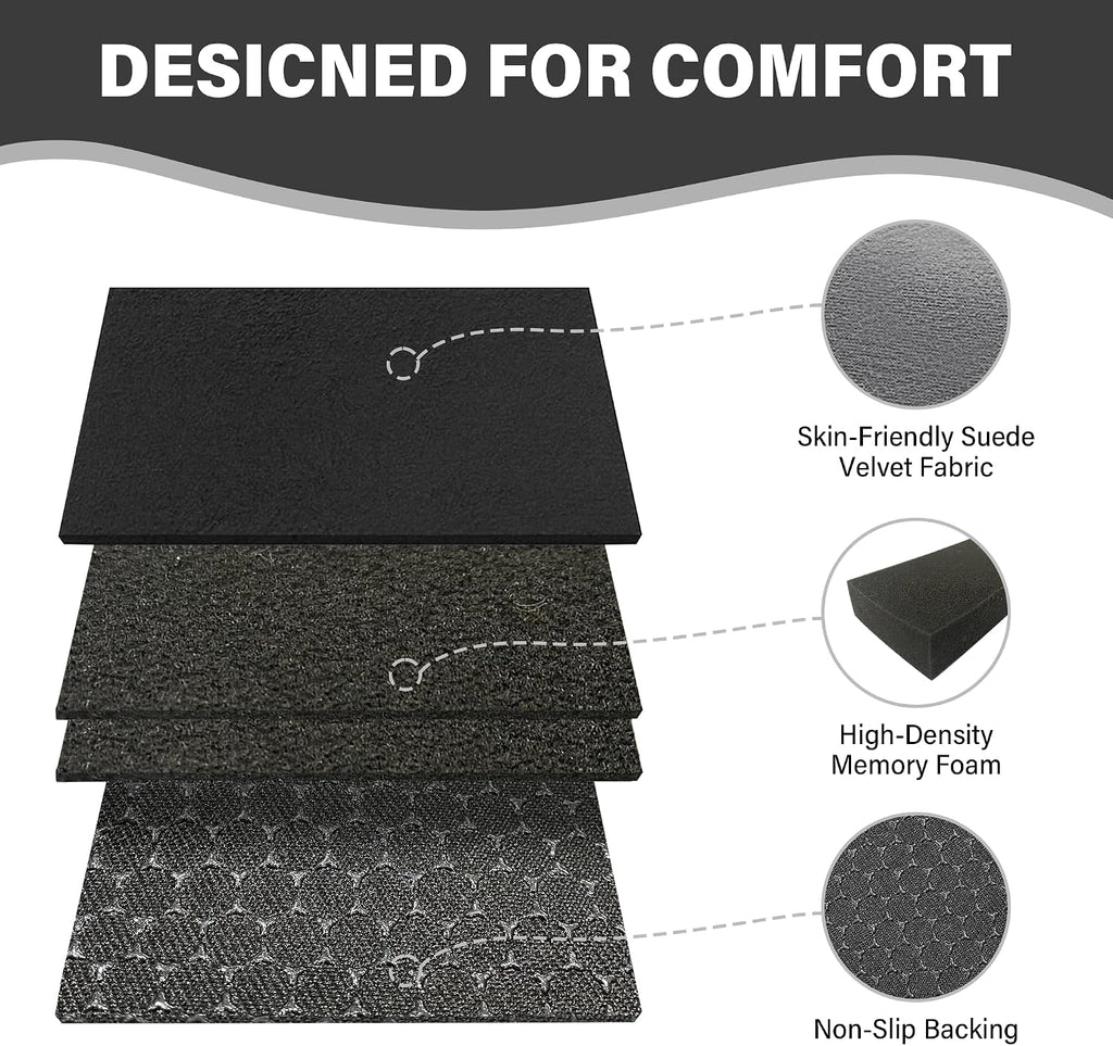 Wheelchair Armrest Covers (Pair) - Suede Velvet Memory Foam Accessories Pads for Wheelchair Arm Rest, Office Transport Chairs, Soft Support Cushion for Mobility Aids(Grey) - Image 3