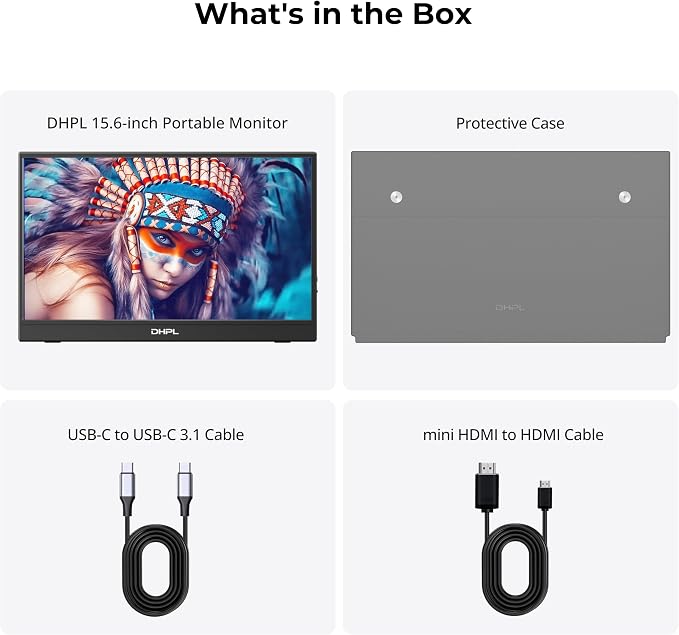 15.6" Portable Monitor, FHD1080P 60Hz IPS Display | Matte IPS,Smart Cover, USB-C/HDMI, VESA 75*75.screen extender for Laptop PC, Mac,Phone,Switch, PS5, Xbox - Image 8
