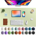 Aothia Faux Leather Desk Mat - Large Mouse Pad, Non-Slip PU Leather Blotter, Waterproof Writing Surface for Office and Home (Grass Green, 40" x 24") by Aothia