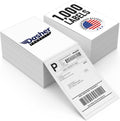 Thermal Shipping Labels 4x6, 1000 Labels/2 Stacks (500 per Stack) Commercial Grade with Permanent Adhesive, Fanfold Direct Thermal Printer Label Compatible with Zebra, Rollo, iDRPT, Polono, MUNBYN by Dasher Products