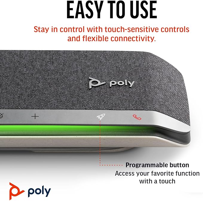 Poly Sync 40+ Smart Speakerphone (Plantronics) - Flexible Workspaces - Connect to PC/Mac via BT700 Adapter and Smartphones via Bluetooth - Works with Teams, Zoom – Amazon Exclusive - Image 4