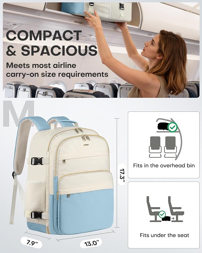 HOTOR Travel Backpack Women Flight Approved Carry on Bag | 15.6inch Laptop Computer Bag Flight Approved Personal Item Travel Bag for Work, Business, College - Image 2