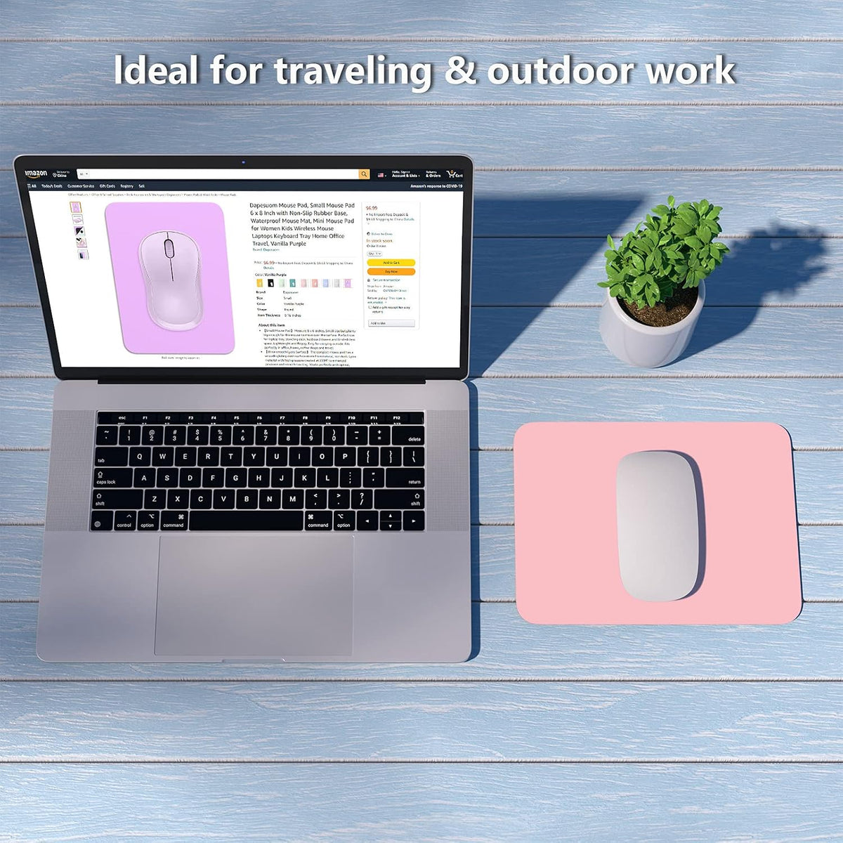 Small Mouse Pad, 6 x 8 Inch Thick Rubber Premium-Textured Non-Slip Portable & Washable Mini Mouse Mat for Women Men Wireless Laptops Keyboard Tray Gaming Work Computer Office Travel, Pink - Image 7